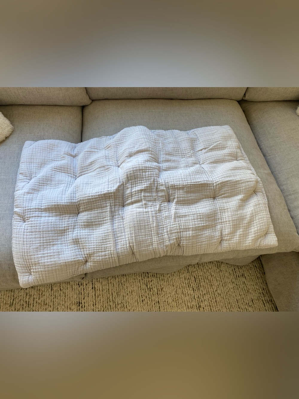 Restoration Hardware Organic Cotton Gauze King Tufted Sham